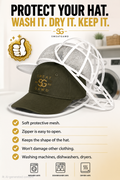 Hat Washer Cage, Snap-Lock Design, Foldable & Portable for Washing Machine Dryer Dishwasher