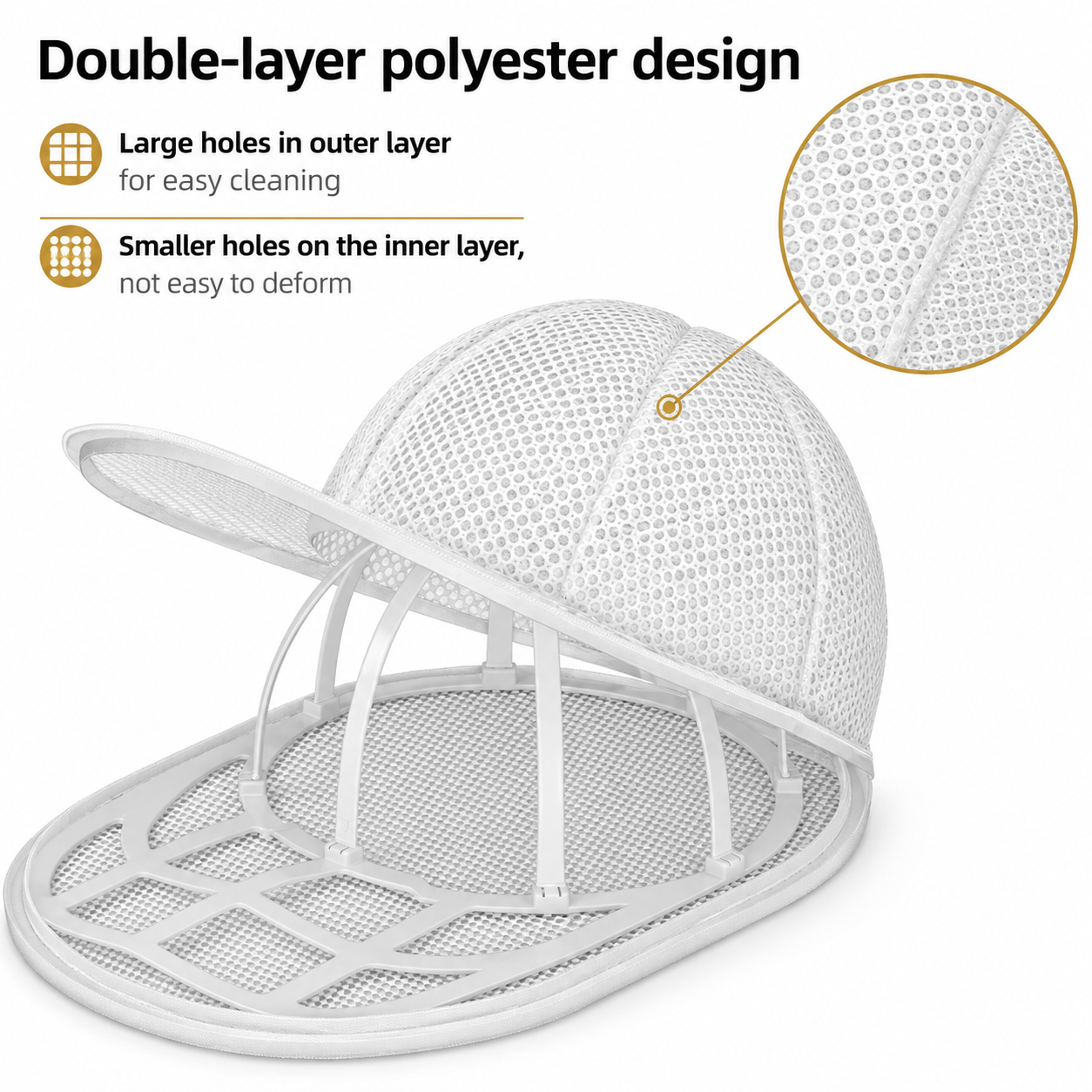 Hat Washer Cage | Snap-Lock, Foldable & Portable