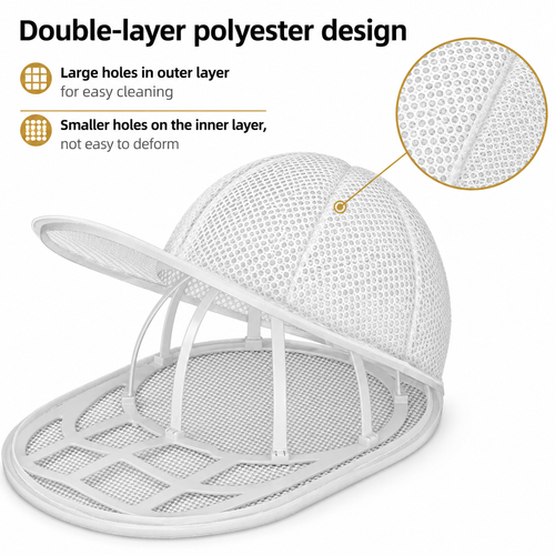 Hat Washer Cage | Snap-Lock, Foldable & Portable